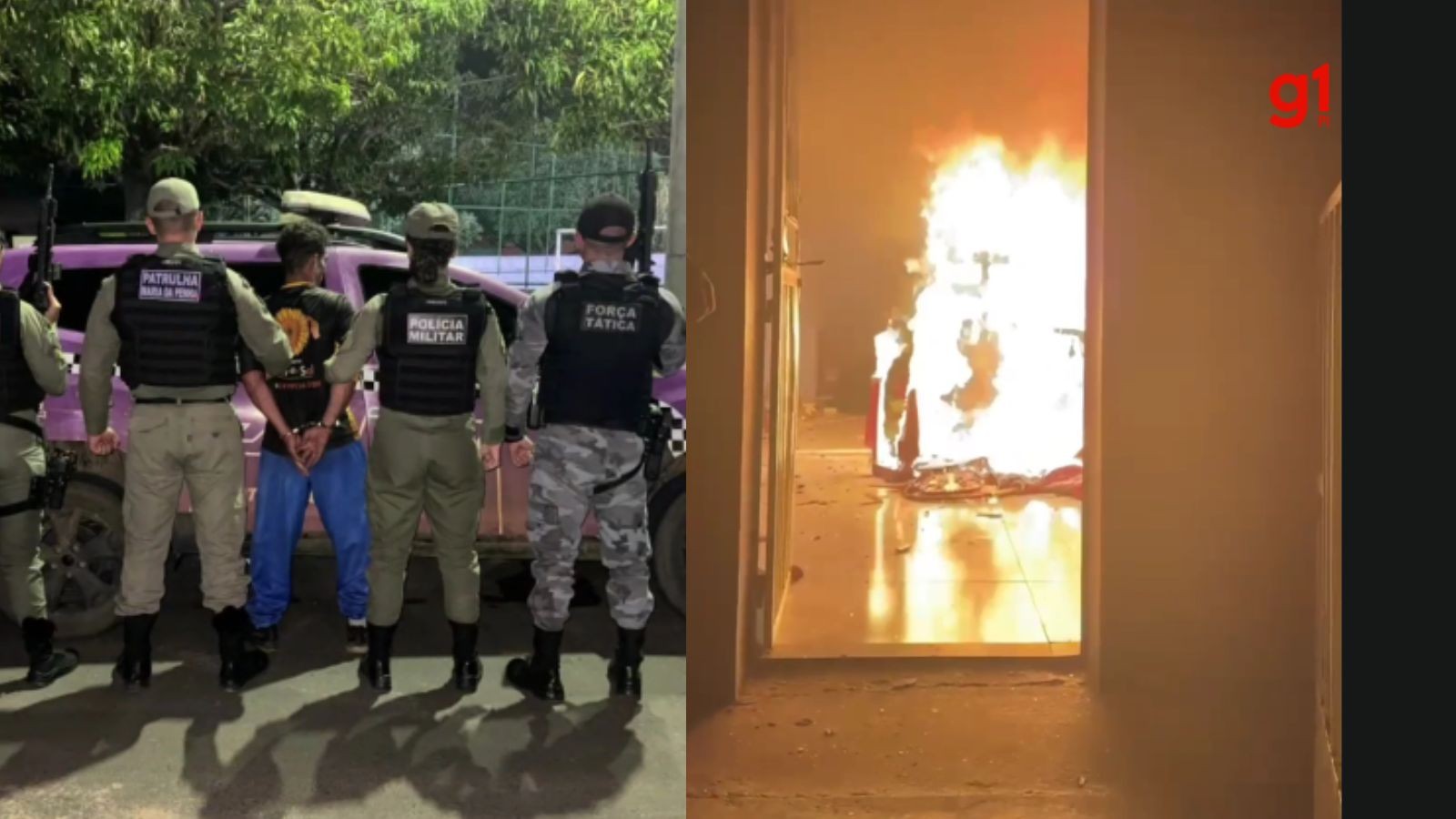 Homem é preso por agredir companheira e atear fogo na casa da mulher e filhos, diz PM