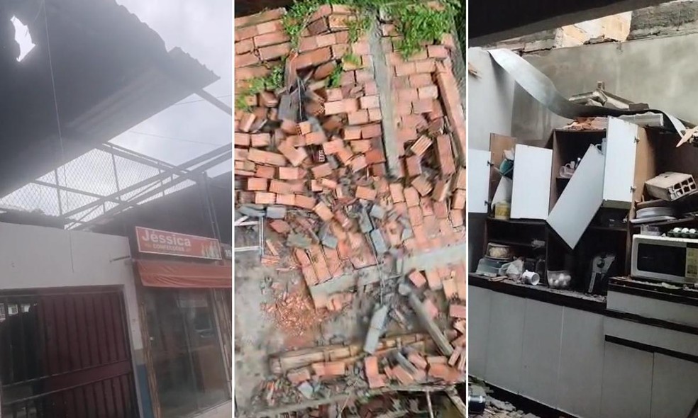 Chuva causa estragos em Medeiros Neto, no extremo sul da Bahia &mdash; Foto: Redes Sociais