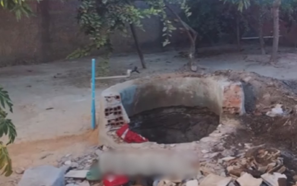 Cisterna onde corpo de adolescente foi encontrado em Planaltina — Foto: Divulgação/Polícia Militar