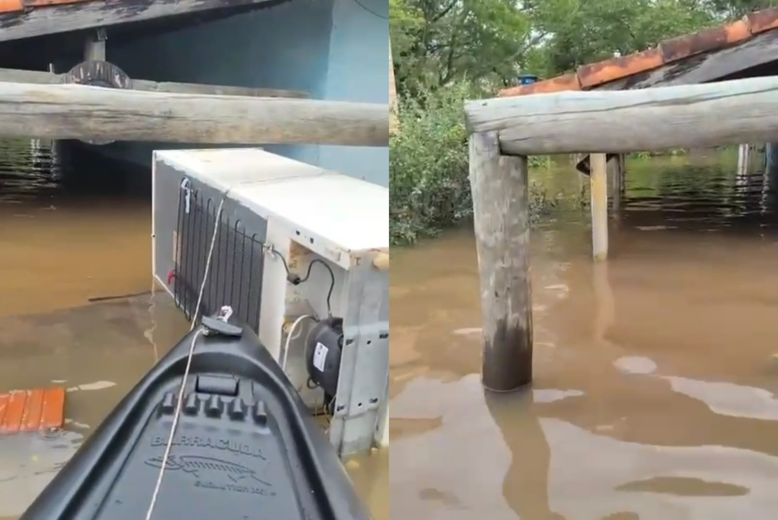 Cheia de rio alaga bairros e arrasta geladeira para fora de imóvel em Itapetininga; vídeo