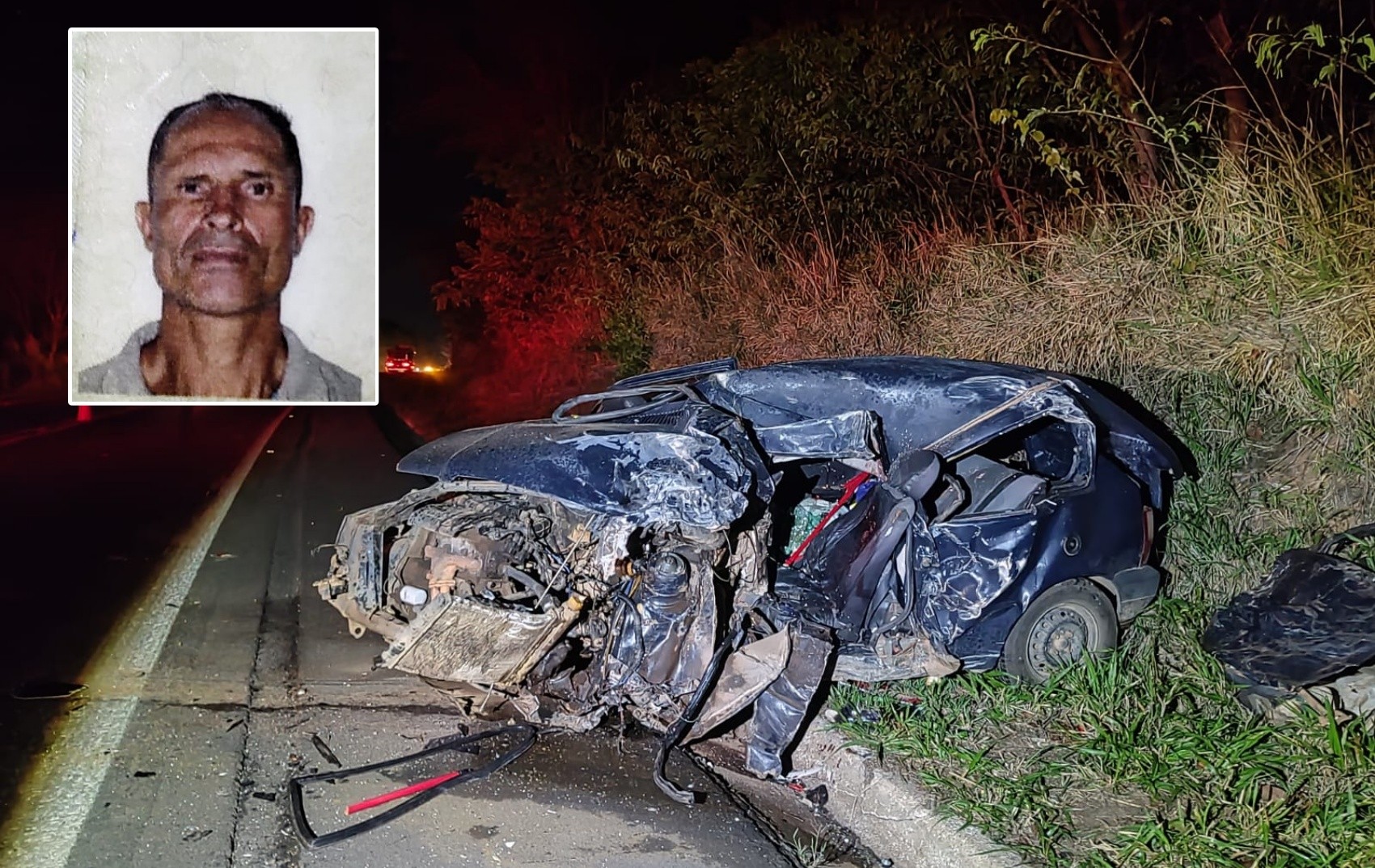 Homem morre após carro bater de frente com carreta na MG-050 em Alpinópolis
