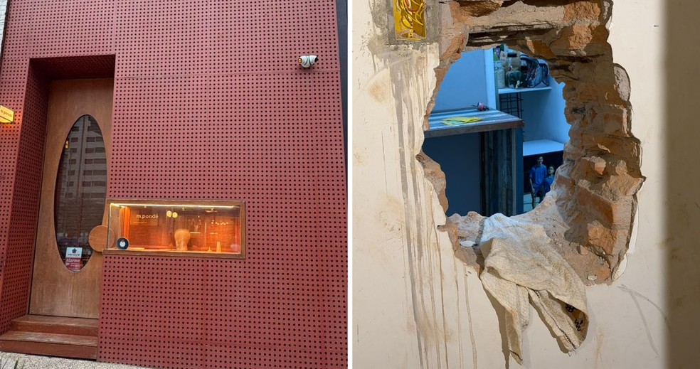 Criminosos invadem lojas de roupas para furtar joalheria na Rua Oscar Freire, em SP — Foto: Abraão Cruz/g1