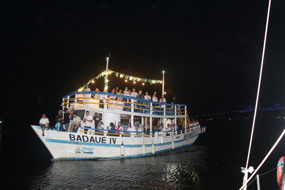 Embarcações participam de procissão de Nossa Senhora da Apresentação no Rio Potengi — Foto: Arquidiocese de Natal/cedida