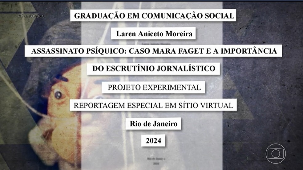 Ex-paciente fez TCC sobre médica investigada — Foto: Reprodução/TV Globo