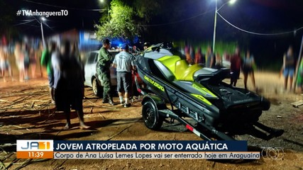 Jovem atropelada por moto aquática é enterrada