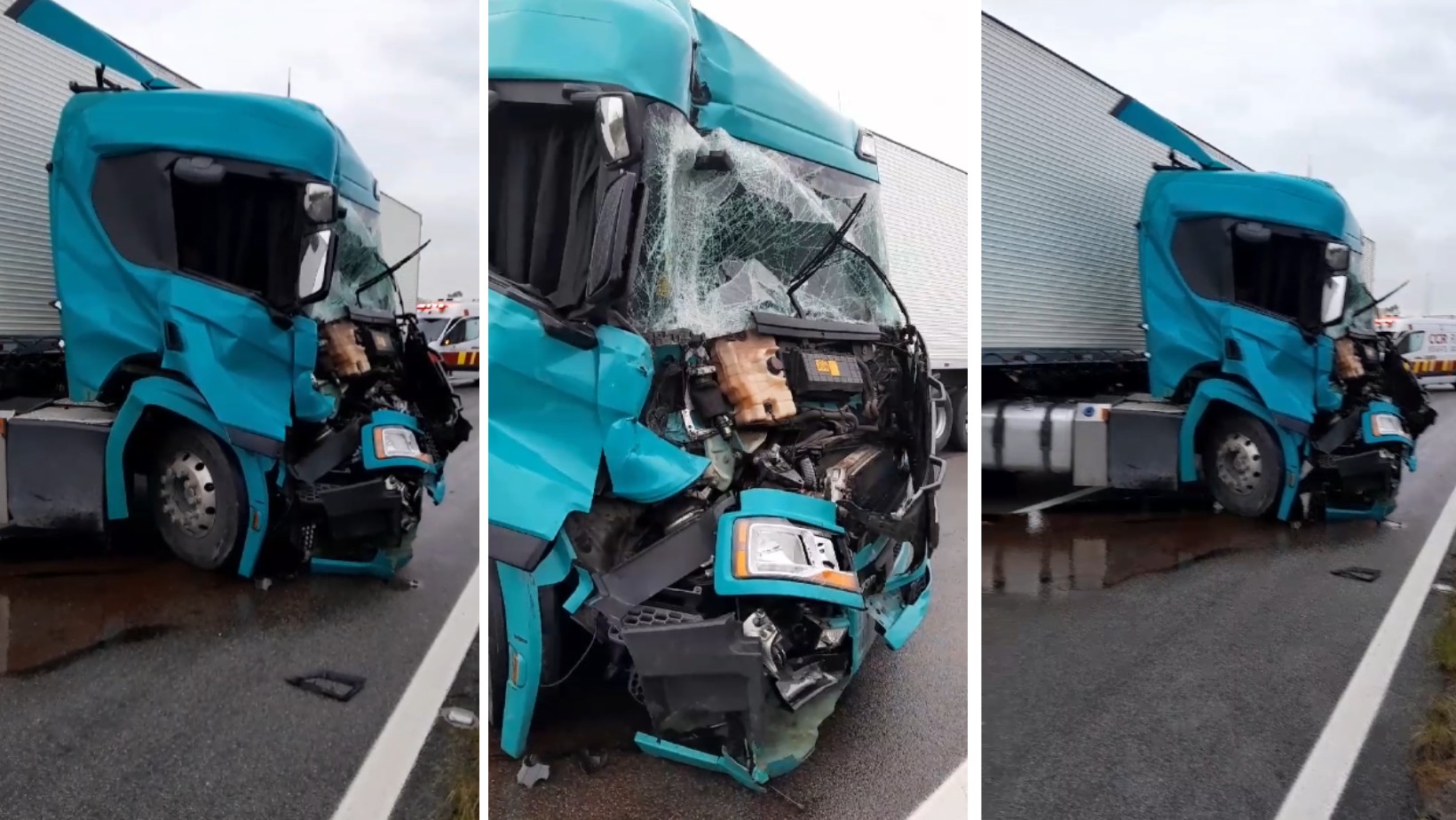 Colisão entre carretas deixa um ferido, bloqueia Dutra e gera 12 km de congestionamento em Pindamonhangaba, SP