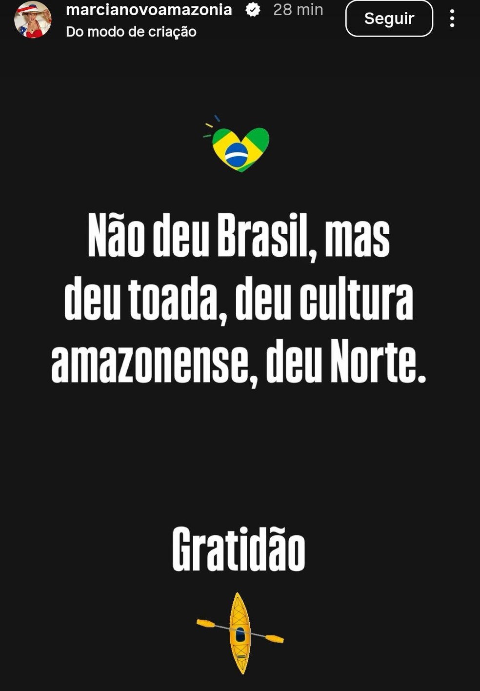 Nas redes sociais, uma das compositoras da toada, Márcia Novo disse que, apesar da derrota da seleção brasileiro, ela celebrou a força da cultura popular: — Foto: Foto: Reprodução/Redes Sociais