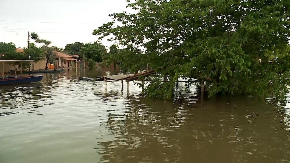 Nível do Rio Tocantins subiu mais de 2 metros no fim de semana — Foto: Reprodução/TV Mirante