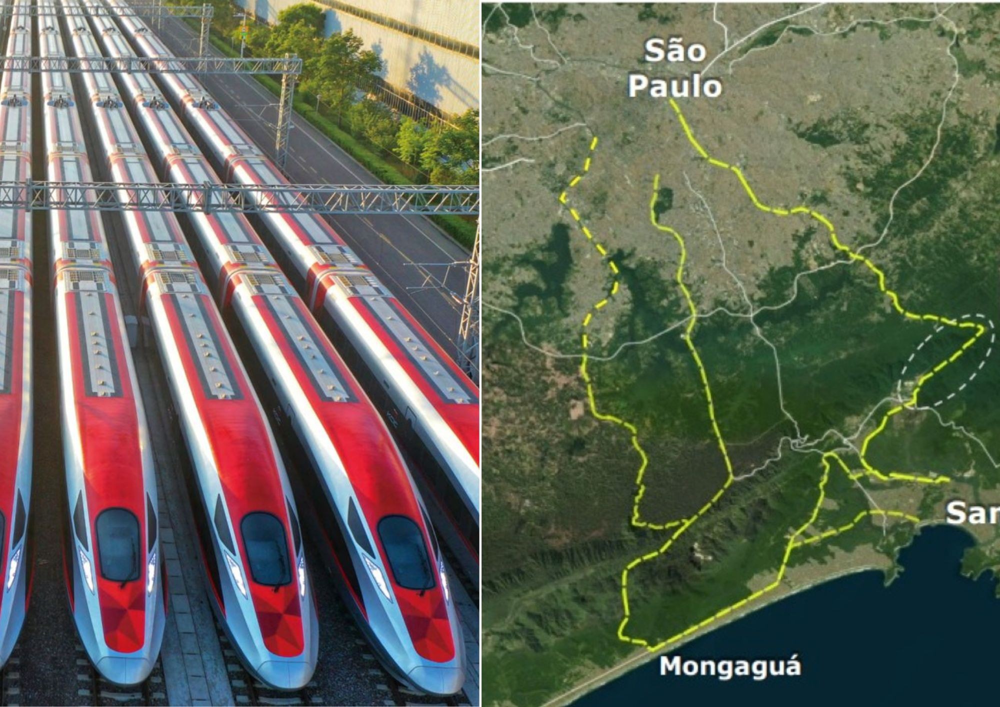 Governo de SP divulga trajetos do trem entre Santos e São Paulo, com investimento de até R$ 15 bilhões e percurso de 1h30