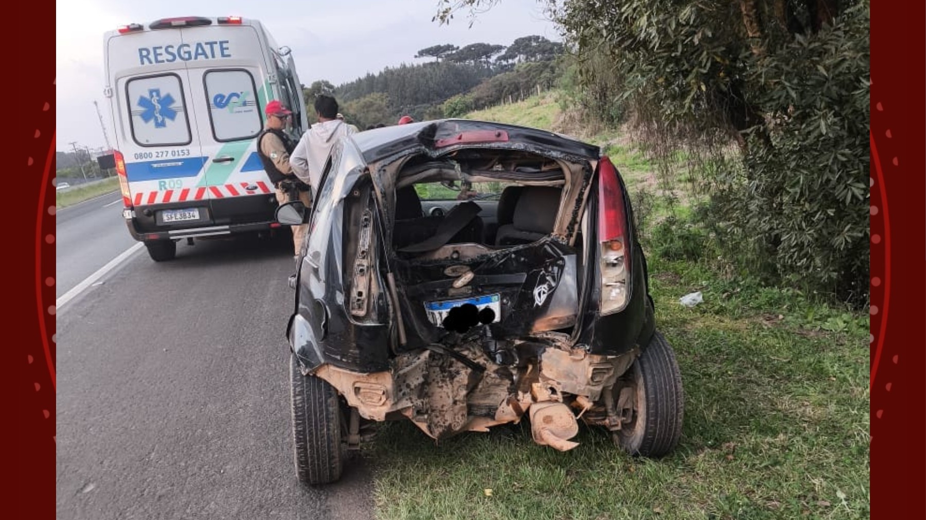 Motociclista morre após atingir carro de motorista embriagado que estava fazendo conversão proibida em rodovia do Paraná