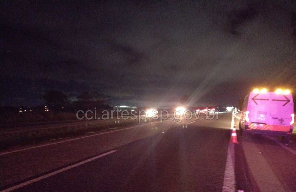 Pedestre morre atropelado no meio da rodovia em Cabreúva (SP) — Foto: Artesp/Divulgação