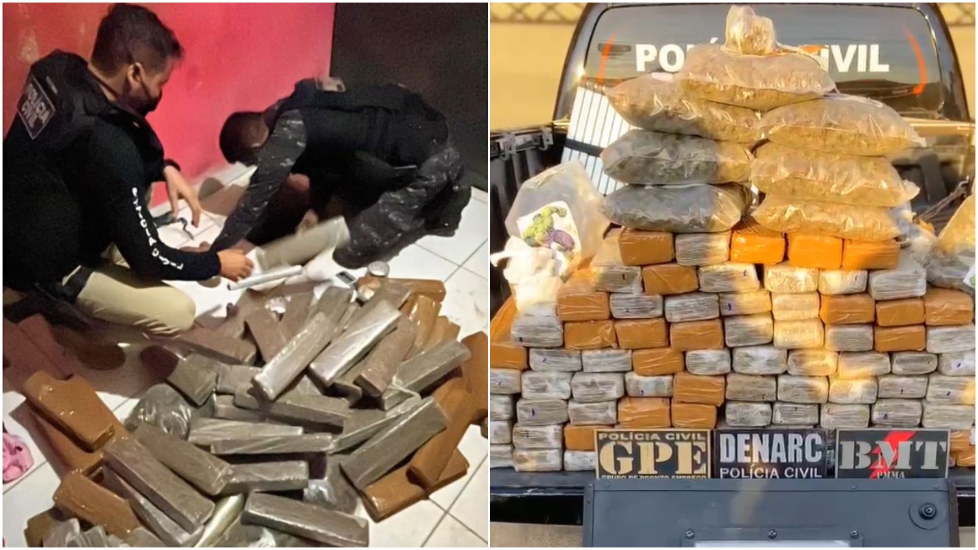 70 kg de drogas são apreendidas em operação que prendeu quatro pessoas por tráfico em Imperatriz
