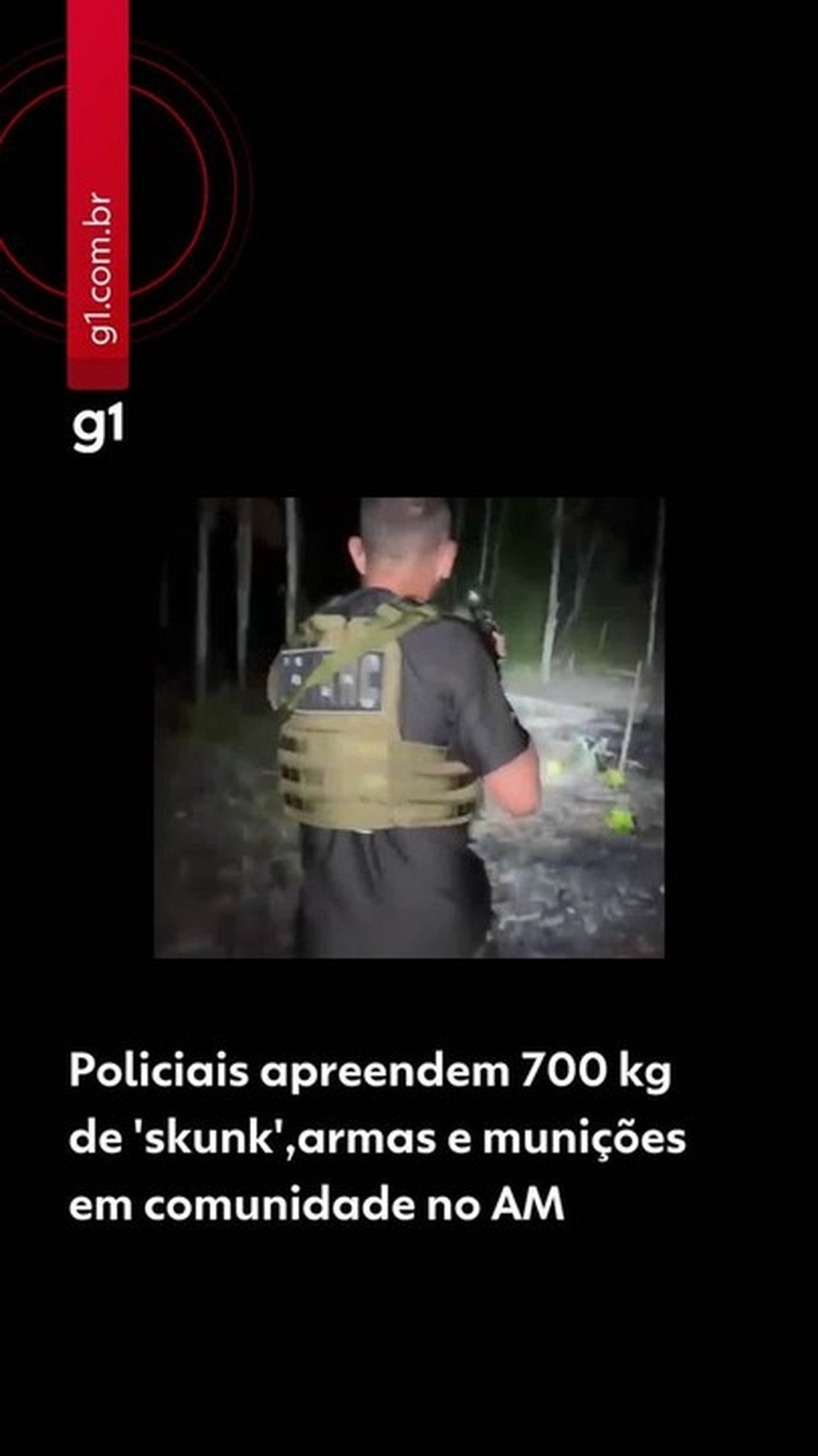 Cerca de 700 kg de skunk, armas e munições são apreendidos em área de mata na zona rural de Manaus; VÍDEO
