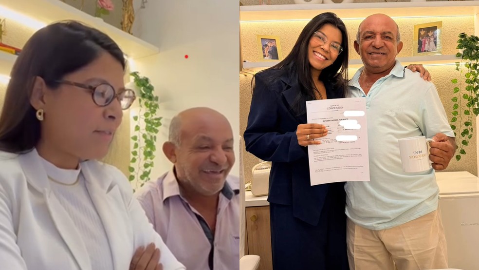 Agricultor emociona ao ter a filha como advogada em processo de aposentadoria no Piauí — Foto: Reprodução