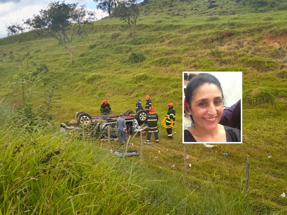 Mulher morre após capotar o carro e cair em ribanceira de rodovia no interior de SP; marido ficou ferido 