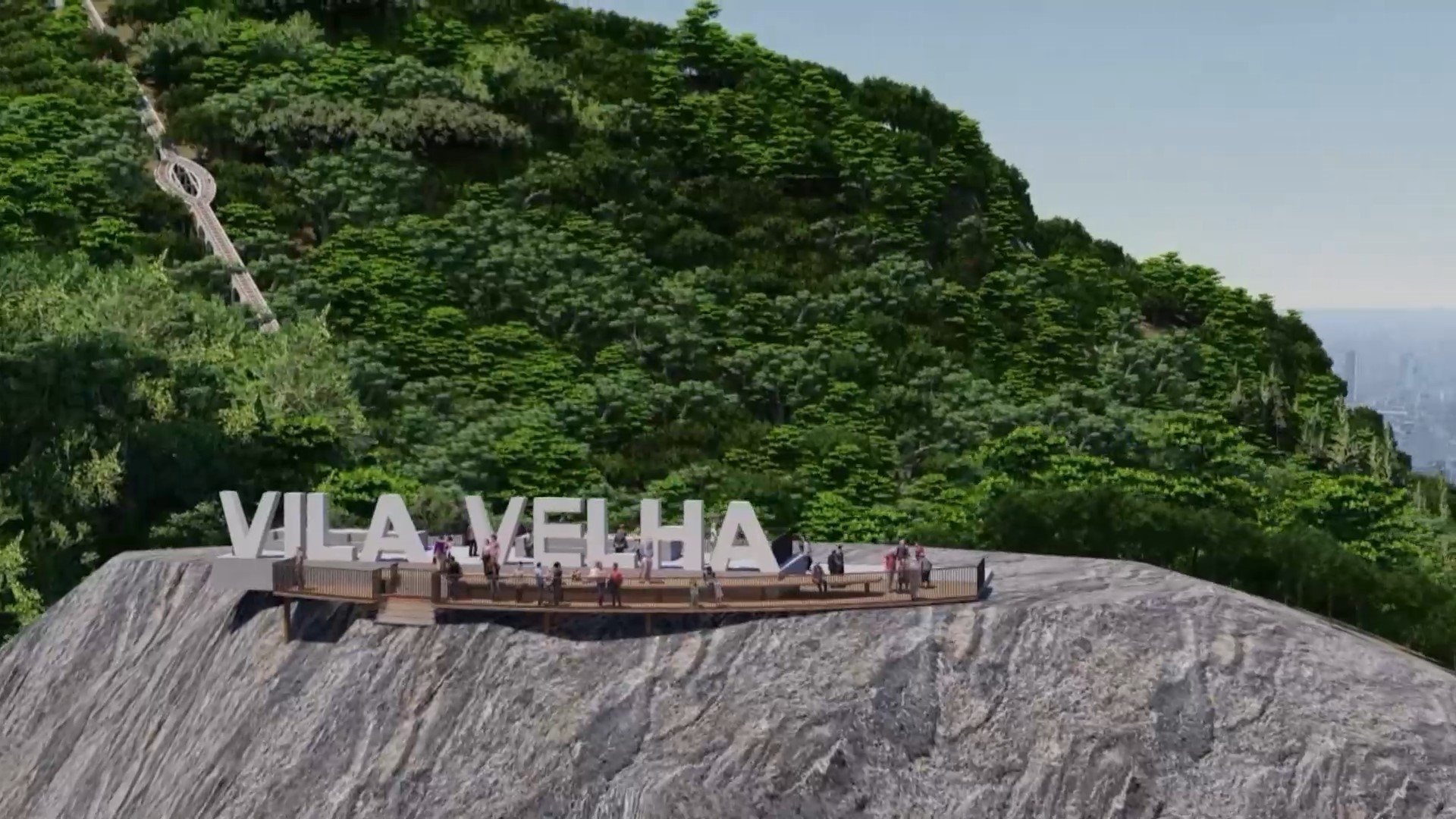 Conheça o projeto com bondinho e até  letreiro estilo Hollywood que vai revitalizar o Morro do Moreno, no ES