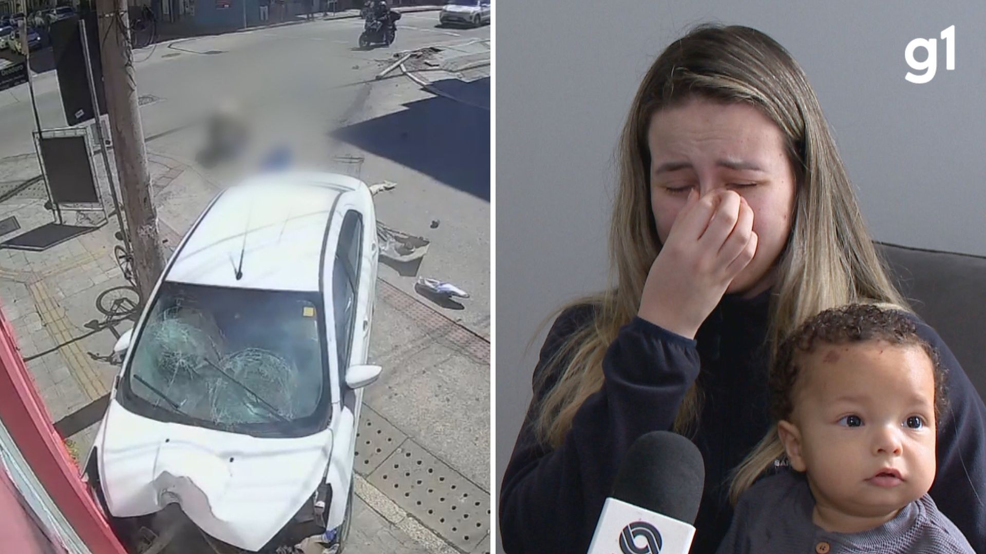 'Eu só pensava no Benício', diz mulher atropelada por carro desgovernado ao lado da mãe e do filho de 11 meses; três seguem internados