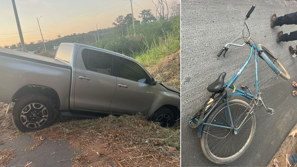 Idoso morre atropelado por picape na BR 343 após cair de bicicleta em Teresina — Foto: Reprodução