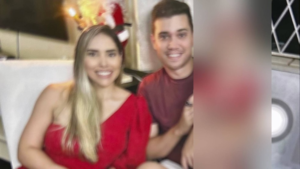 Policial militar Júlia Natália e marido dela, Antoneudo Ribeiro, estão presos por suspeita de envolvimento na morte do policial Raphael Sampaio — Foto: Reprodução