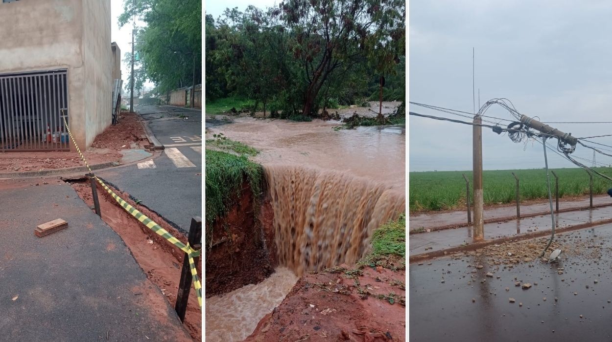 Américo Brasiliense decreta situação de emergência após estragos causados por chuva intensa