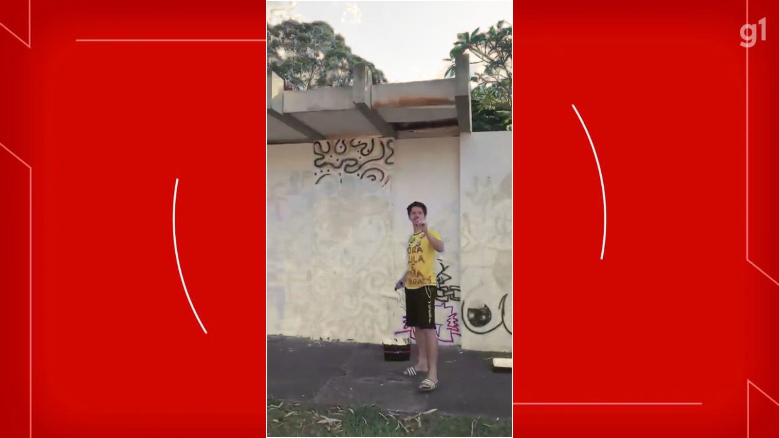 Candidato a deputado federal é preso por dano ao patrimônio após pintar muro da UnB; VÍDEO mostra discussão