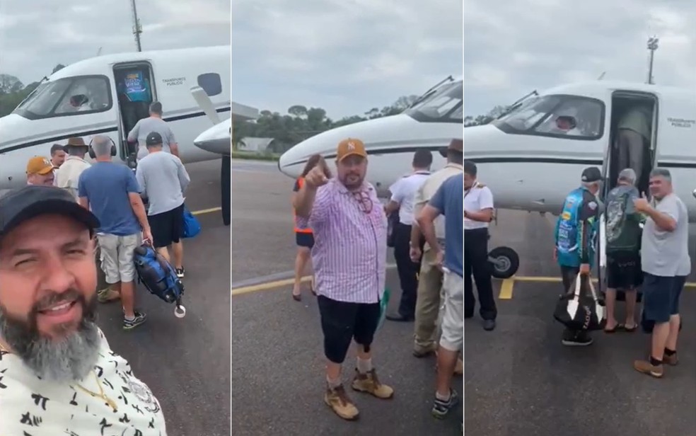 Pescadores embarcam em avi�o antes de queda, no Amazonas - Goi�s � Foto: Reprodu��o/Redes Sociais
