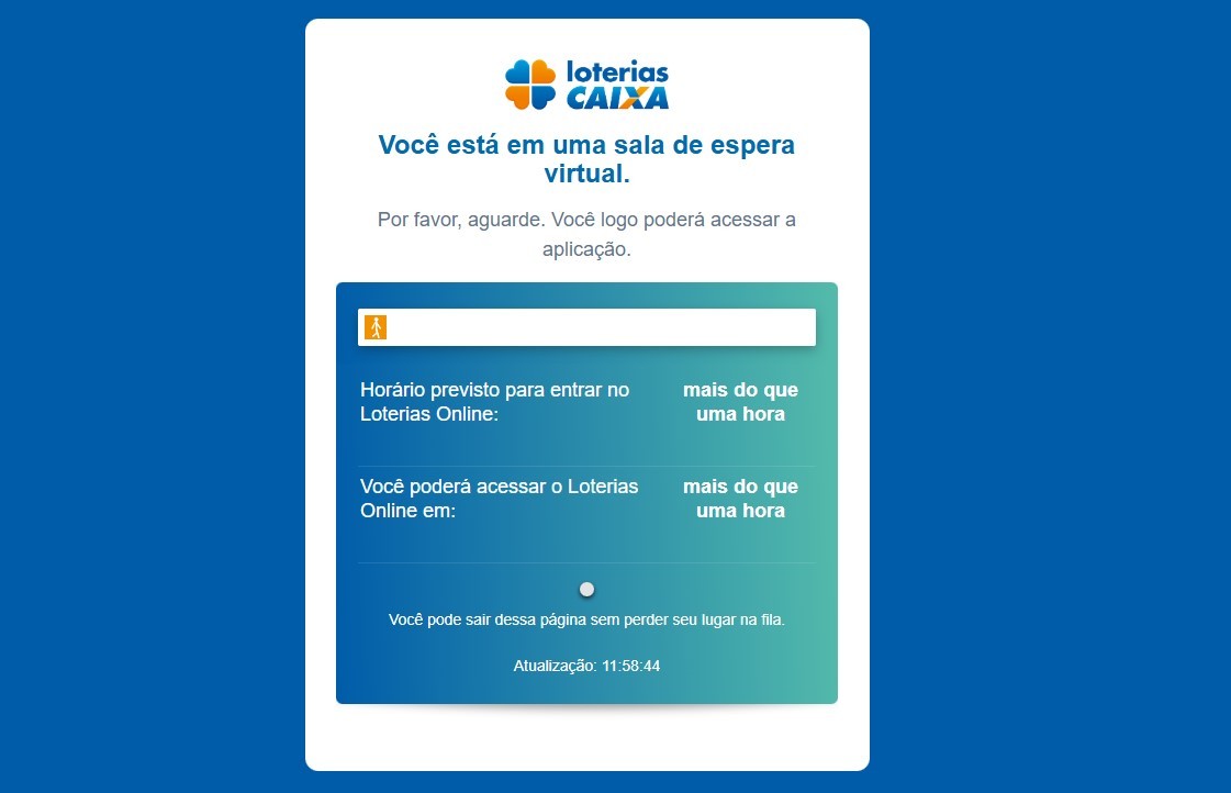 Site das Loterias Caixa tem espera de mais de duas horas para apostar