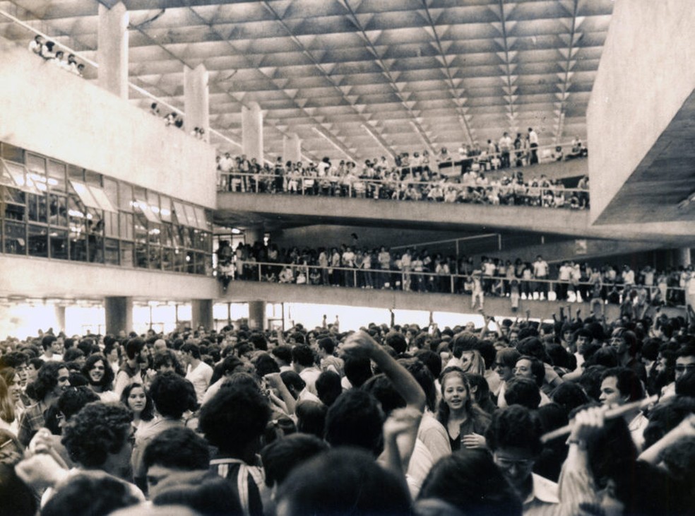 Prédio da faculdade de arquitetura da USP nos anos 1970. No mesmo local foram gravadas as entrevistas do filme Libelu - Abaixo a ditadura — Foto: Divulgação / Libelu - Abaixo a Ditadura