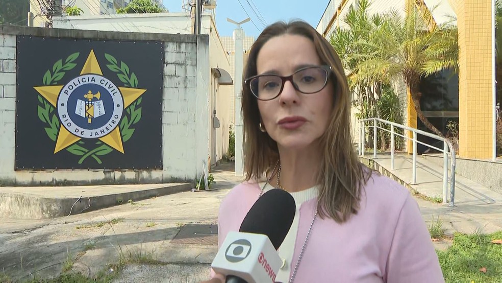 A delegada Fernanda Caterine, da Deam de Campo Grande, no Rio — Foto: Reprodução/TV Globo