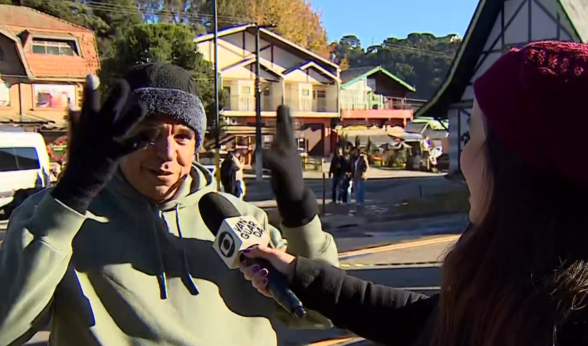 'Me sinto um picolé', brinca turista de Aracaju sobre frio de -0,6°C em Campos do Jordão