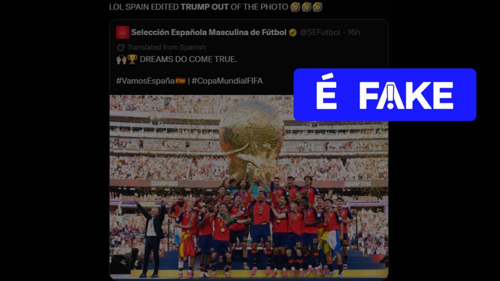 Espanha nega edição de imagem para remover Donald Trump de foto oficial da Copa do Mundo