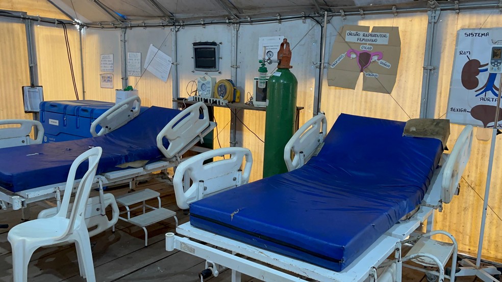 Sala vermelha atende casos graves na Terra Yanomami. — Foto: Samantha Rufino/g1 RR