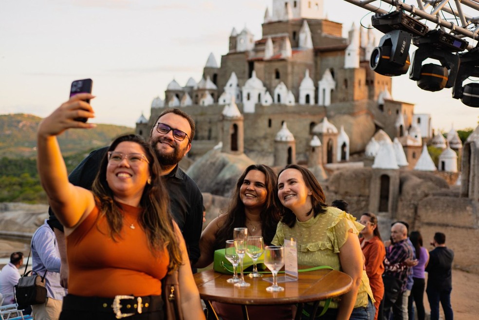 Pôr do sol no Castelo Zé dos Montes, em de Sítio Novo (RN) — Foto: Leandro Santos