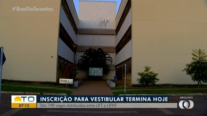 Inscrições para o vestibular na UFT e UFNT terminam nesta quarta-feira (27)