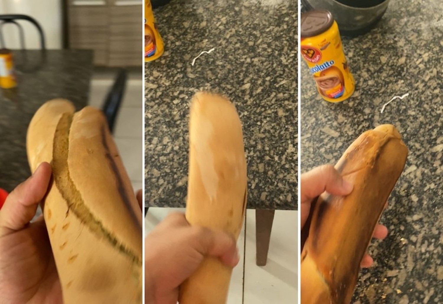 Jovem faz pão de surpresa para o namorado e vídeo com resultado da receita viraliza: 'Madeira da Arca de Noé'