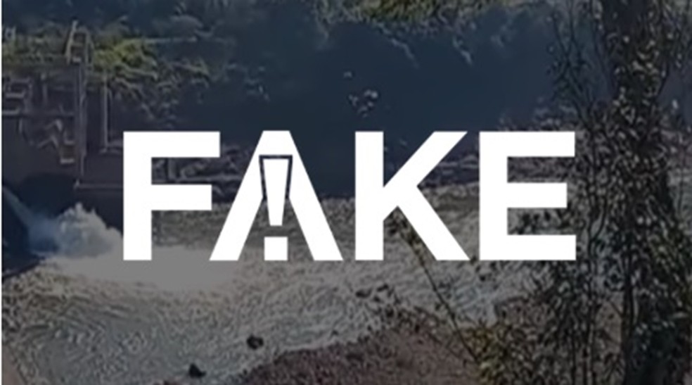 É #FAKE que rompimento de barragem no Vale do Taquari agravou enchentes no RS — Foto: Reprodução