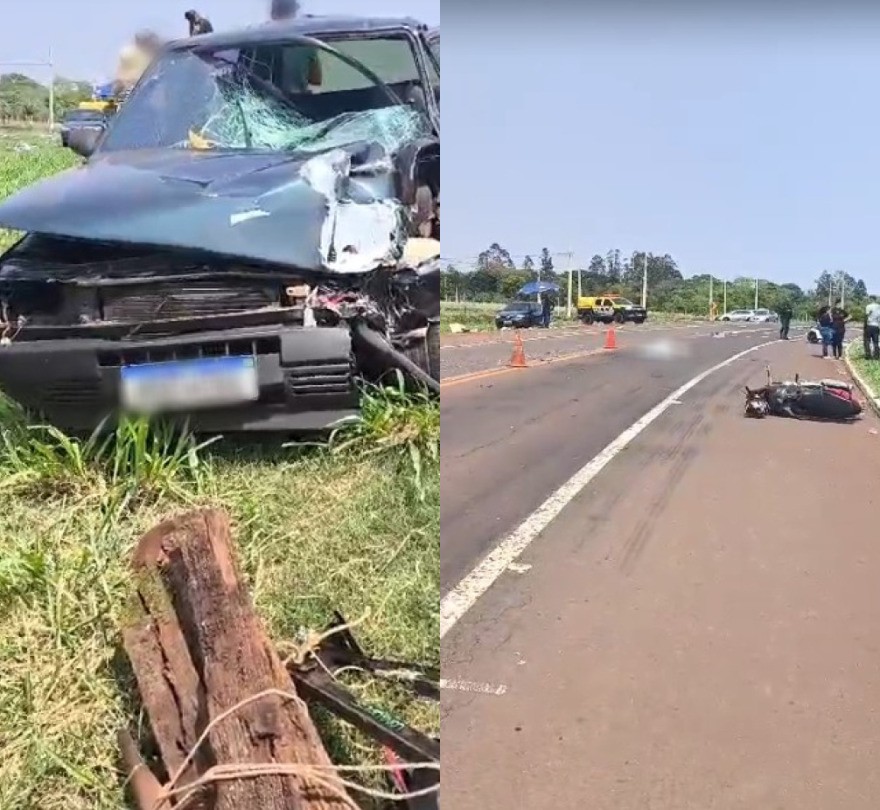 Motociclista morre após bater de frente com carro na rodovia MS-379, em Dourados