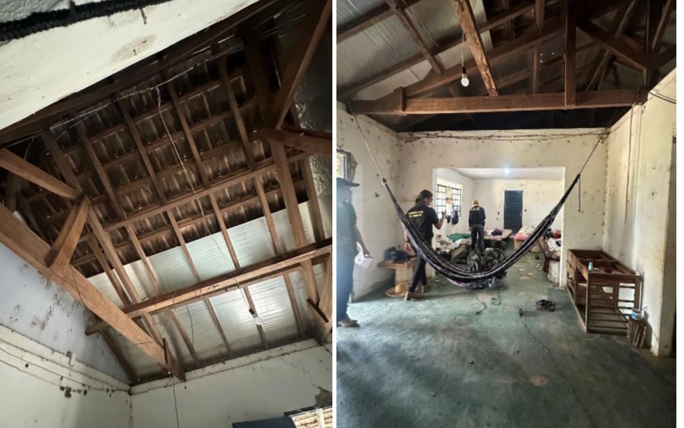 Falta de infraestrutura em alojamento dos seis trabalhadores resgatados na Fazenda Lakanka, em Goiás — Foto: Reprodução/Relatório Fotográfico da Inspeção