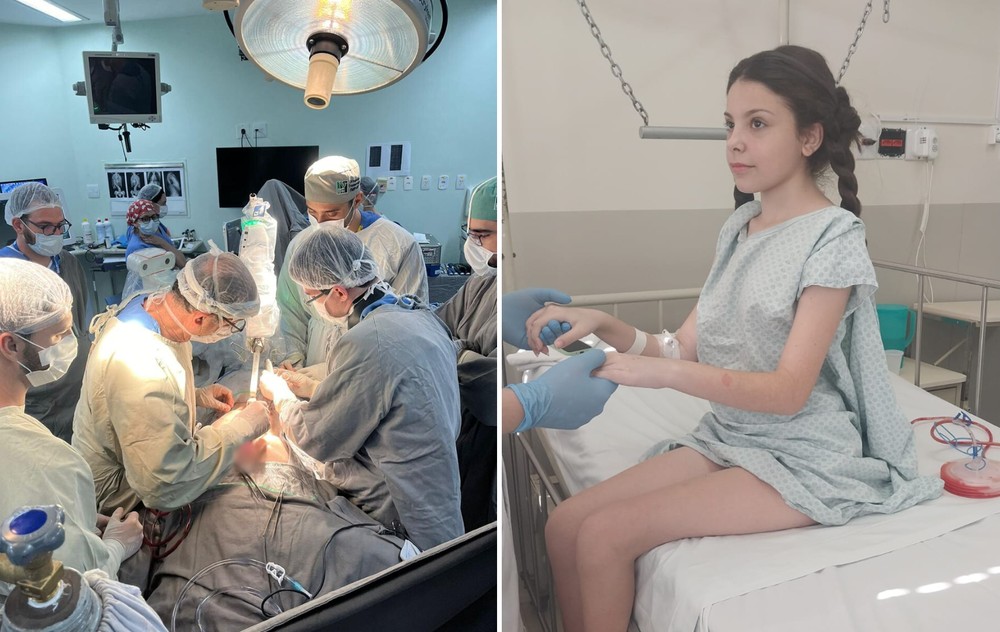 Adolescente passa por 1ª cirurgia de escoliose com robôs da América Latina no HC de Ribeirão Preto, SP