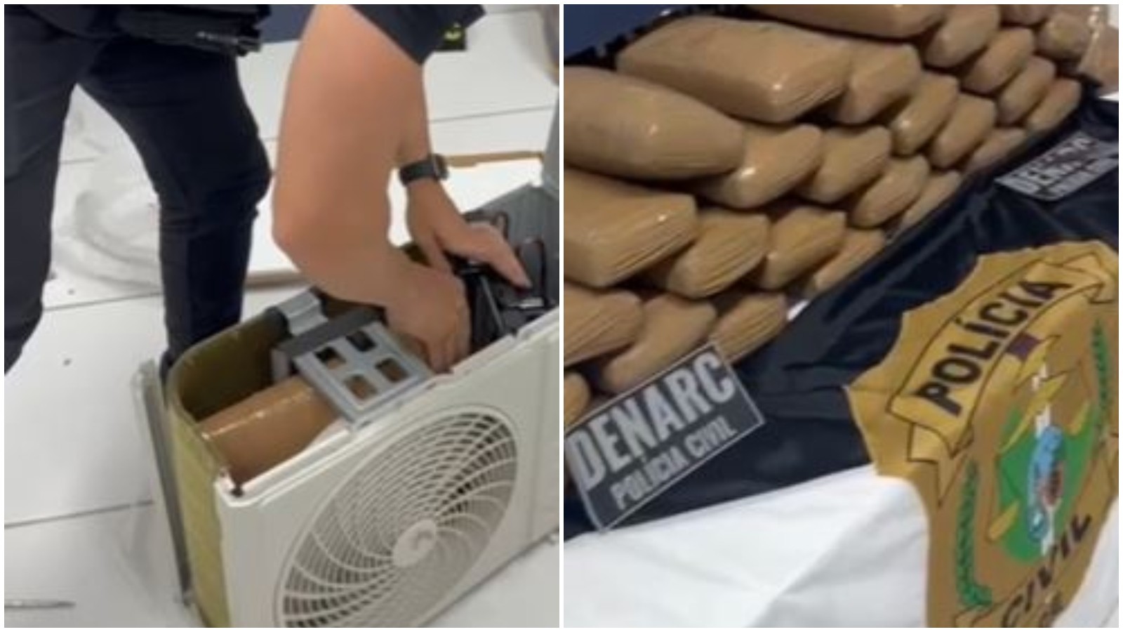 Dupla é presa com 33 kg de skunk escondidos em aparelhos de ar-condicionado em Fortaleza; vÃdeo