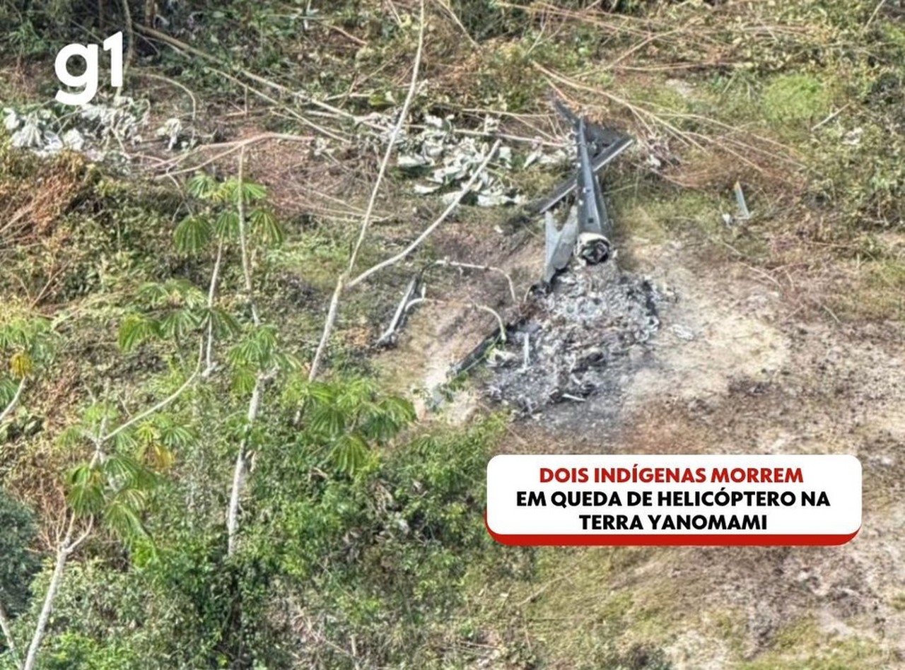 Vídeo mostra helicóptero em meio à floresta densa após queda que matou dois indígenas na Terra Yanomami