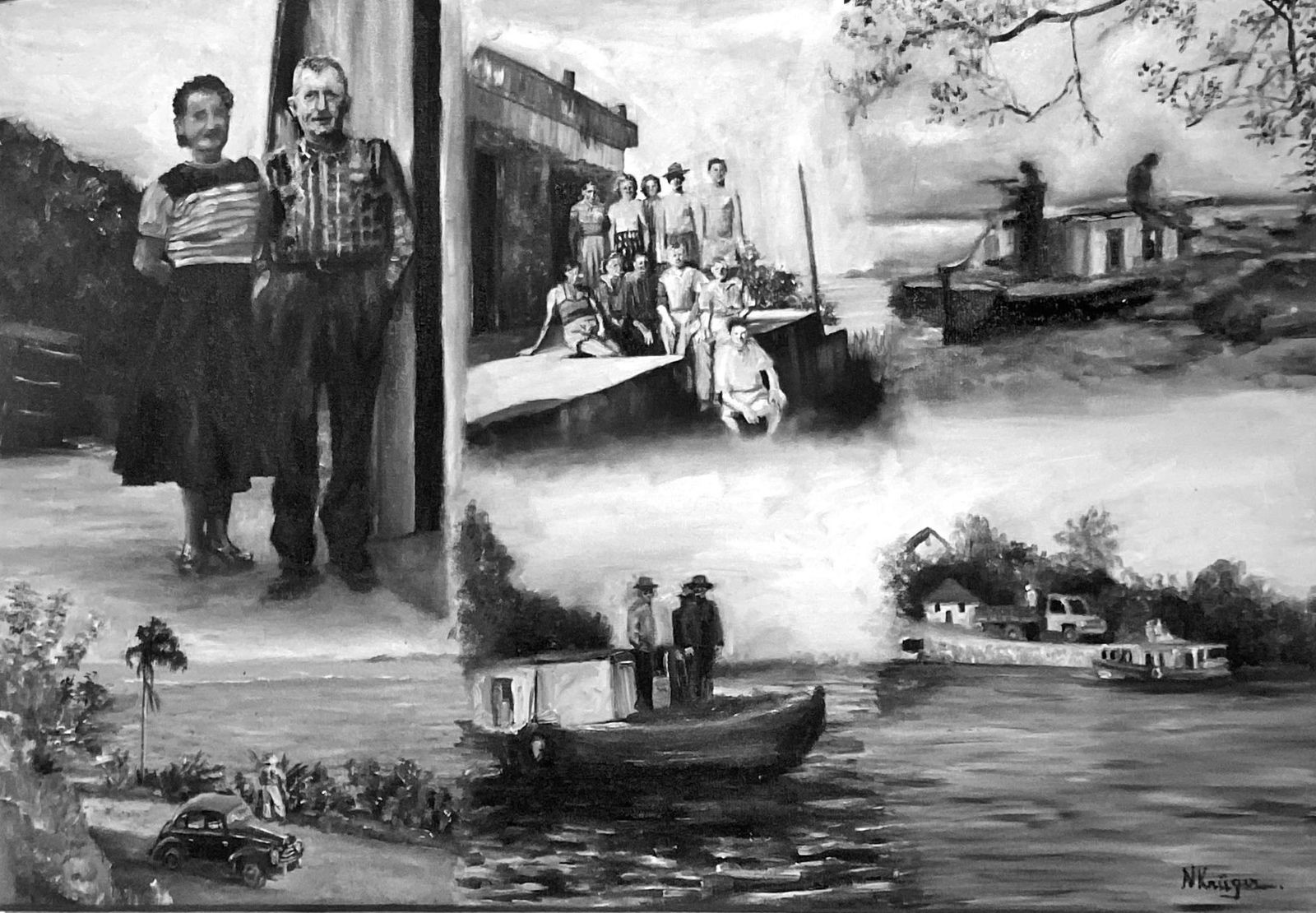 Antes de ferry boat, travessia entre Guaratuba e Matinhos era feita por pequenos barcos de família da Alemanha