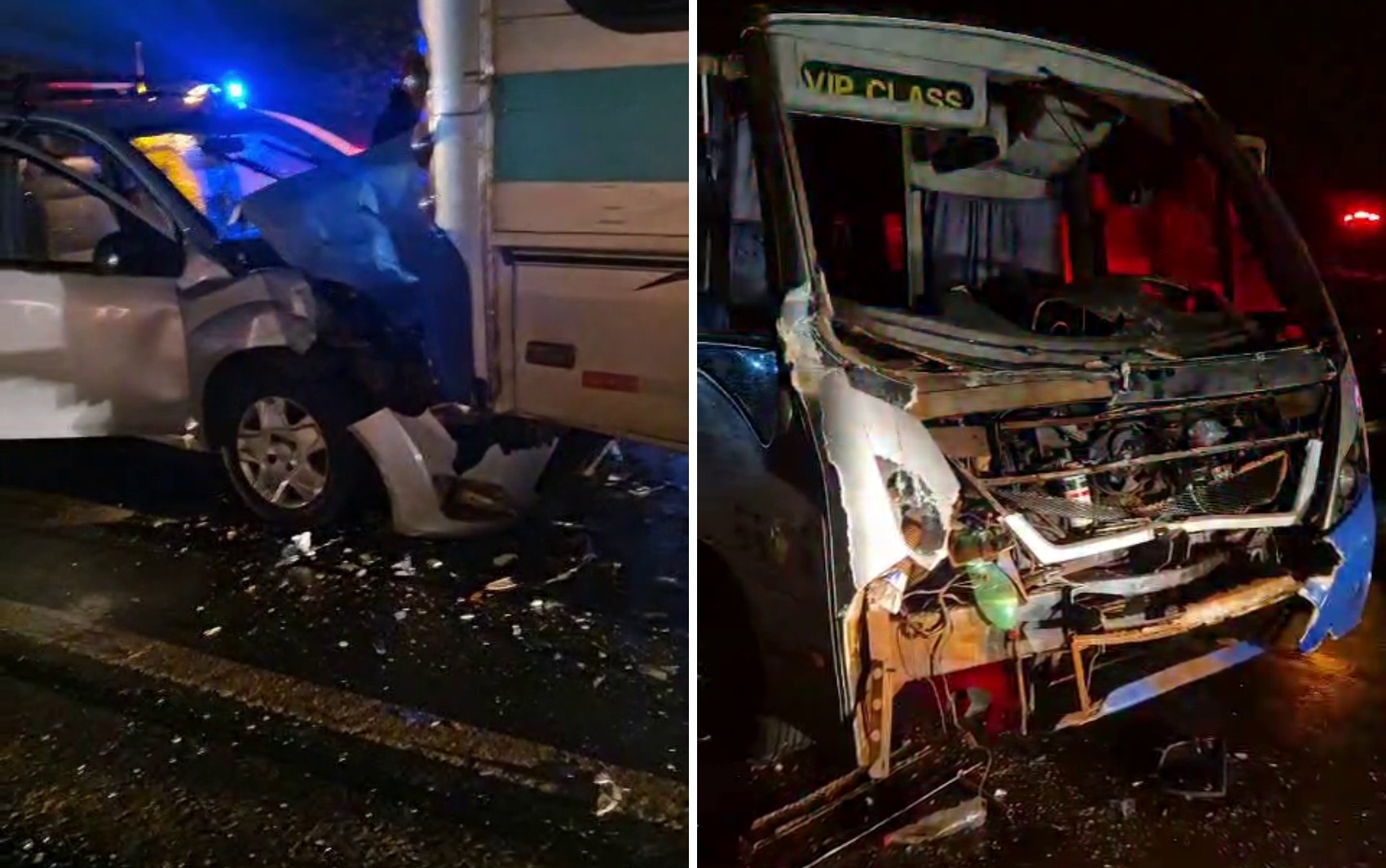 Estudantes universitários e motoristas ficam feridos em colisão entre carreta, micro-ônibus e carro em Franca, SP