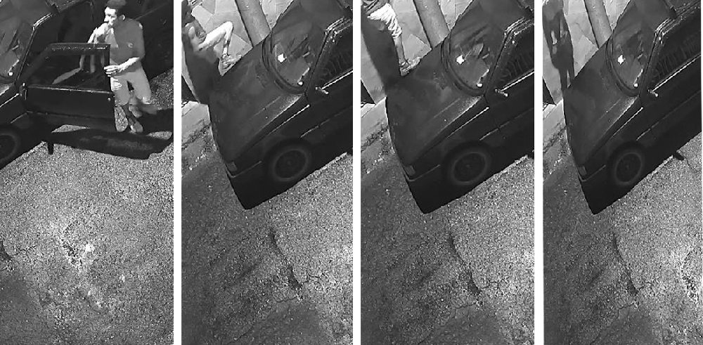 Câmeras registraram o momento em que suspeito pula o muro para matar ex - Imagem: Reprodução / Câmeras de segurança
