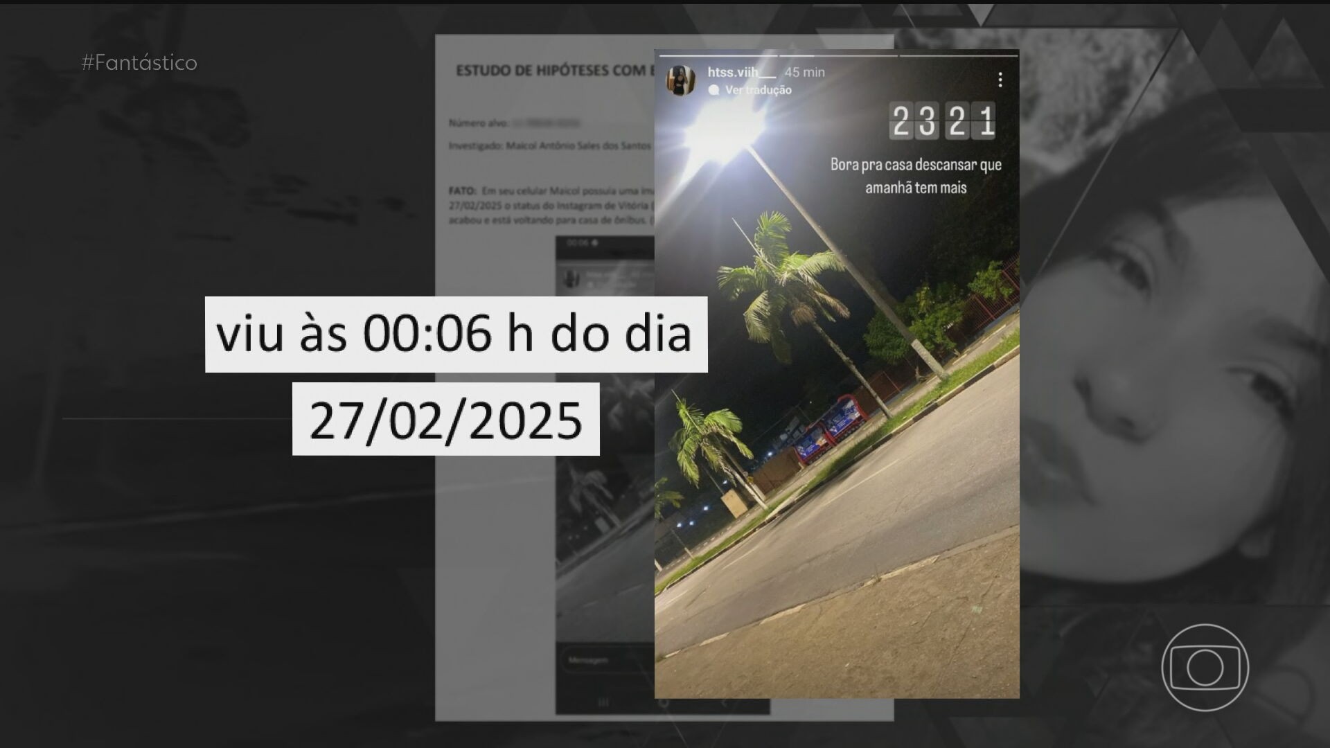 Postagem visualizada, fotos de Vitória e faca: veja o que foi encontrado no celular do suspeito de ser stalker da jovem 