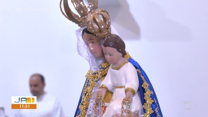 Fiéis participam de homenagem à Nossa Senhora das Mercês, em Palmas