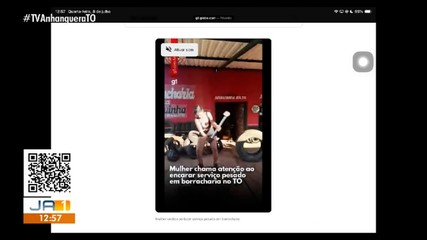 Mulher chama atenção nas redes sociais ao encarar serviço pesado em borracharia no TO