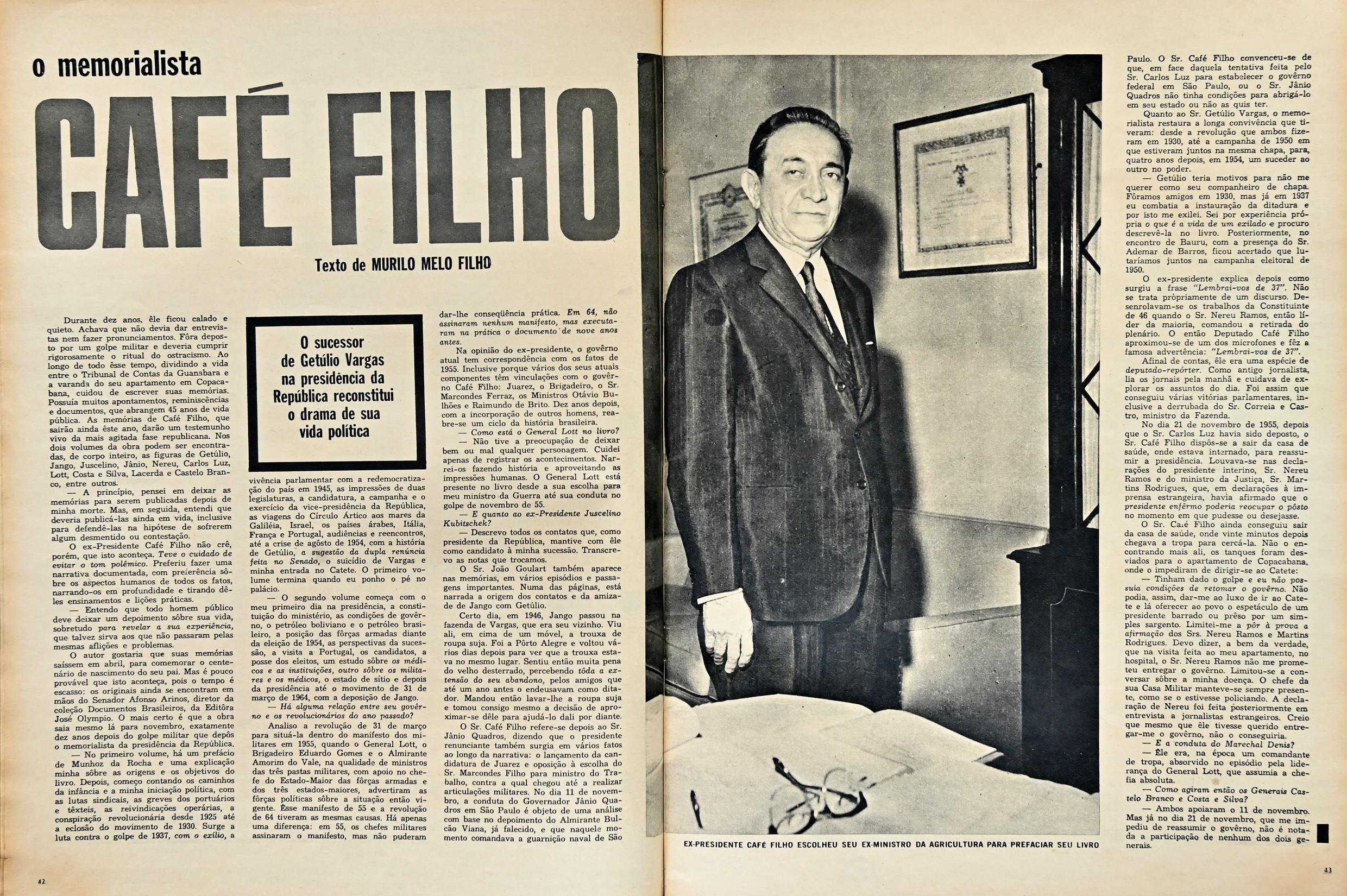 Café Filho: Potiguar que sucedeu Getúlio Vargas na presidência do Brasil há 70 anos é homenageado em mostra no RN