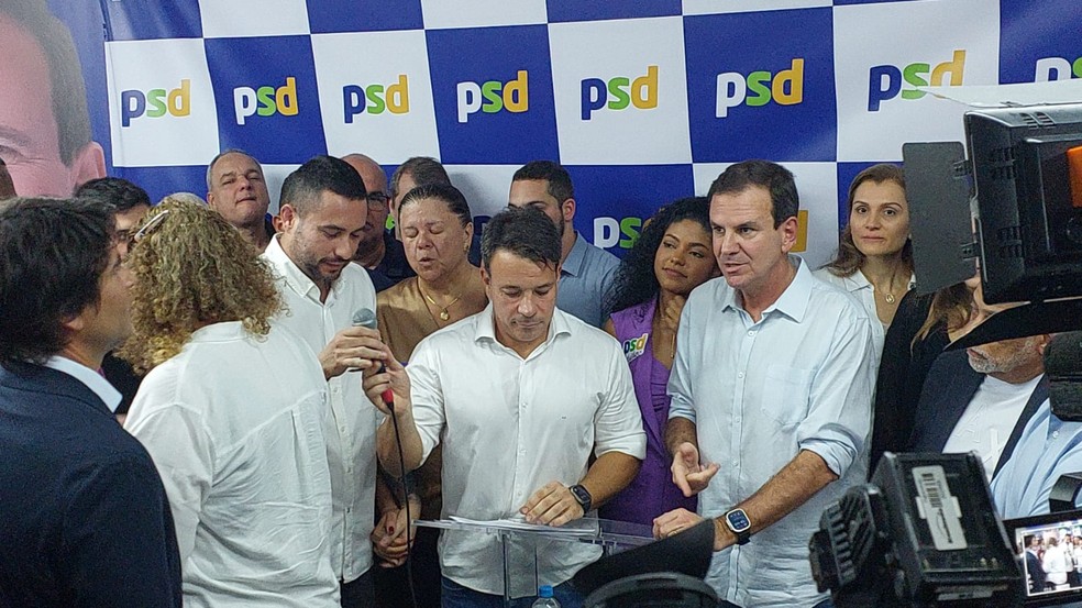 PSD oficializa a candidatura de Eduardo Pães à reeleição no Rio — Foto: Gabriel Barreira / g1