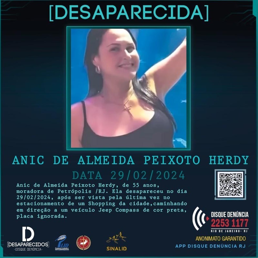 Disque Denúncia pede informações sobre o paradeiro de Anic Herdy — Foto: Divulgação/ Disque Denúncia